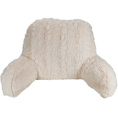 Easyrest Sitting Bed Faux Fur Backrest Pillow Off White