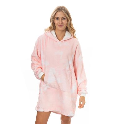 Royal Comfort Snug Hoodie Nightwear Peach Print