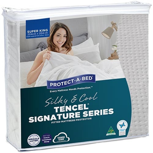 Protect-A-Bed Tencel Signature Jacquard Fitted Waterproof Mattress ...